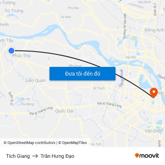 Tích Giang to Trần Hưng Đạo map