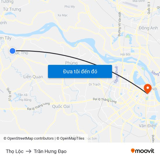 Thọ Lộc to Trần Hưng Đạo map