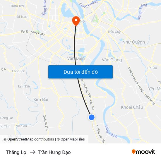 Thắng Lợi to Trần Hưng Đạo map