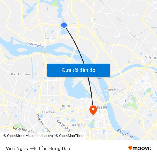 Vĩnh Ngọc to Trần Hưng Đạo map