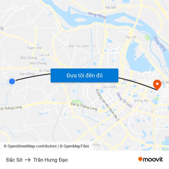 Đắc Sở to Trần Hưng Đạo map