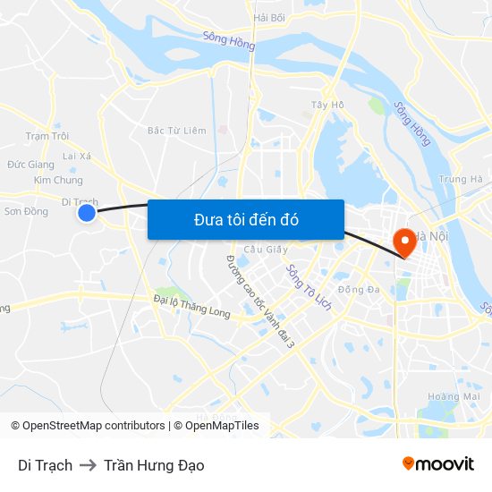 Di Trạch to Trần Hưng Đạo map