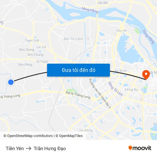 Tiền Yên to Trần Hưng Đạo map
