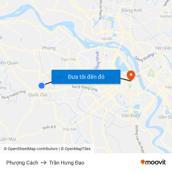 Phượng Cách to Trần Hưng Đạo map