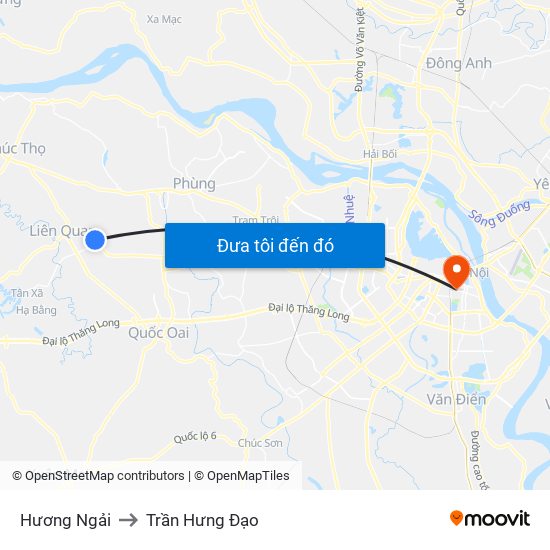 Hương Ngải to Trần Hưng Đạo map