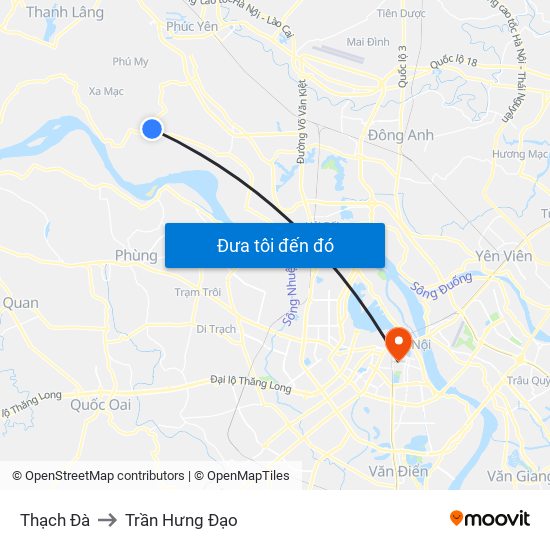 Thạch Đà to Trần Hưng Đạo map