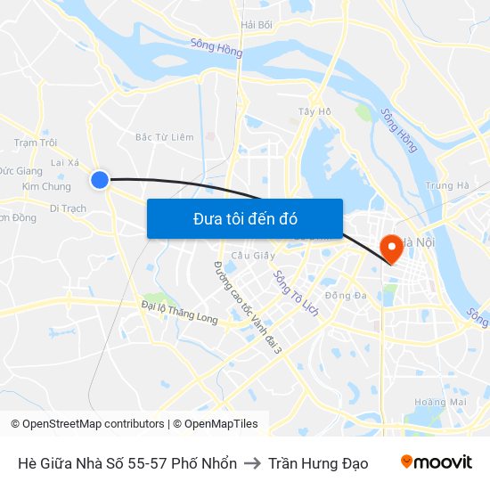 Hè Giữa Nhà Số 55-57 Phố Nhổn to Trần Hưng Đạo map