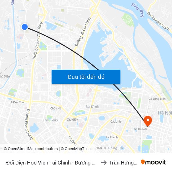 Đối Diện Học Viện Tài Chính - Đường Đức Thắng to Trần Hưng Đạo map