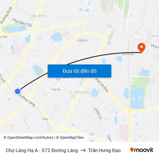 Chợ Láng Hạ A - 572 Đường Láng to Trần Hưng Đạo map