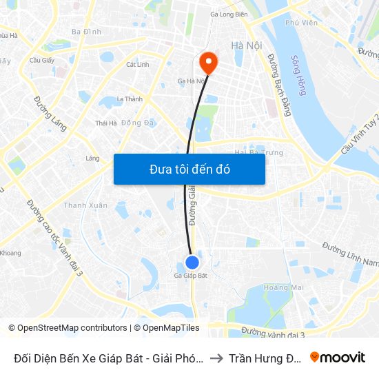 Đối Diện Bến Xe Giáp Bát - Giải Phóng to Trần Hưng Đạo map