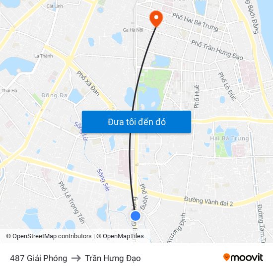 487 Giải Phóng to Trần Hưng Đạo map