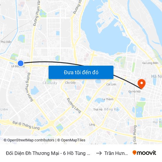 Đối Diện Đh Thương Mại - 6 Hồ Tùng Mậu (Cột Sau) to Trần Hưng Đạo map