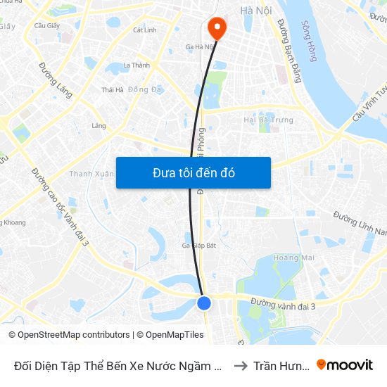 Đối Diện Tập Thể Bến Xe Nước Ngầm Hà Nội - Ngọc Hồi to Trần Hưng Đạo map