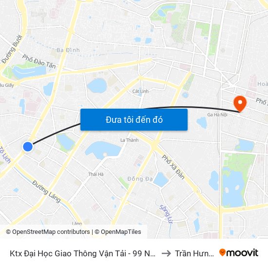 Ktx Đại Học Giao Thông Vận Tải - 99 Nguyễn Chí Thanh to Trần Hưng Đạo map