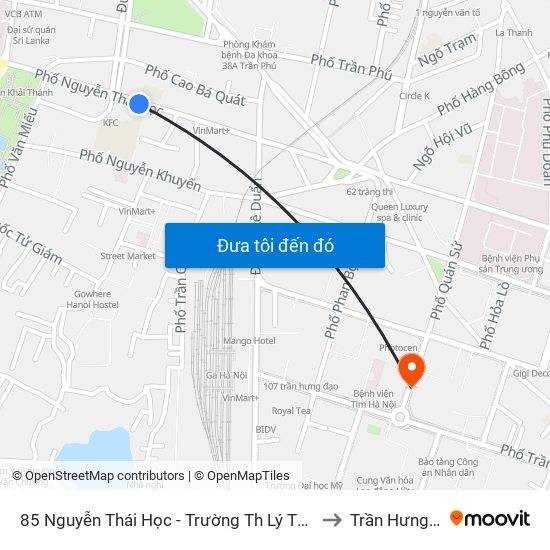 85 Nguyễn Thái Học - Trường Th Lý Thường Kiệt to Trần Hưng Đạo map