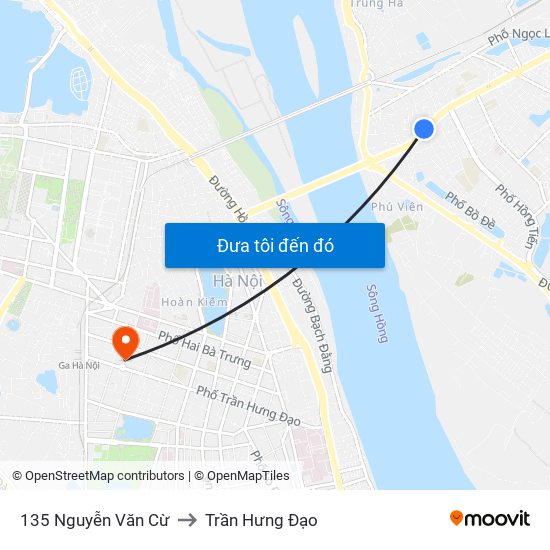 135 Nguyễn Văn Cừ to Trần Hưng Đạo map