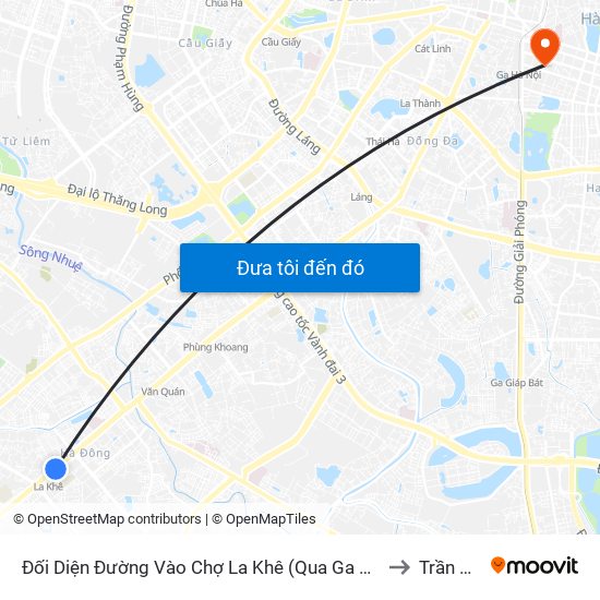 Đối Diện Đường Vào Chợ La Khê (Qua Ga Metro La Khê) - 405 Quang Trung (Hà Đông) to Trần Hưng Đạo map