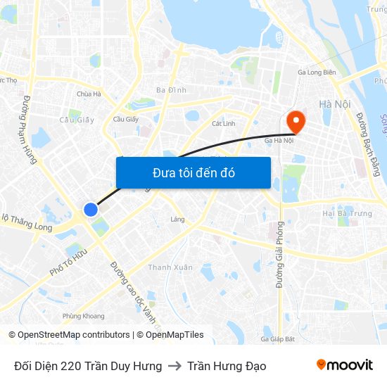 Đối Diện 220 Trần Duy Hưng to Trần Hưng Đạo map