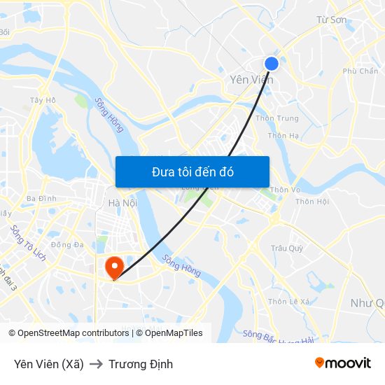 Yên Viên (Xã) to Trương Định map