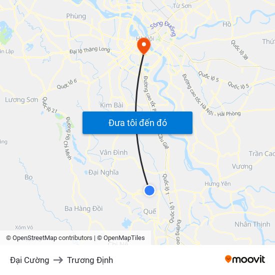 Đại Cường to Trương Định map