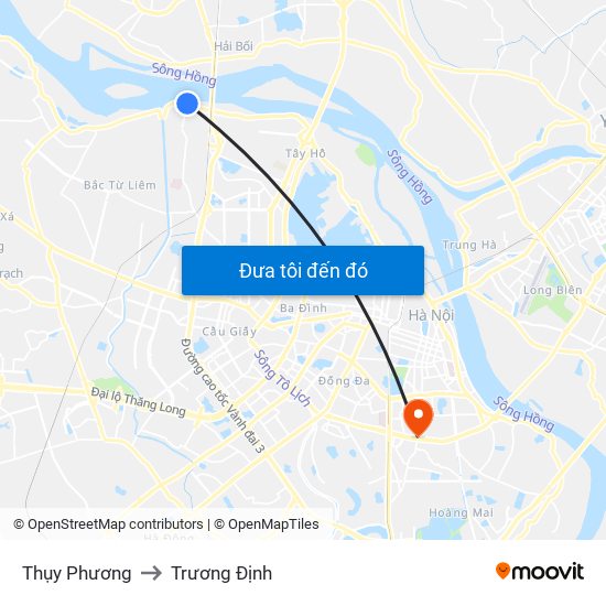 Thụy Phương to Trương Định map