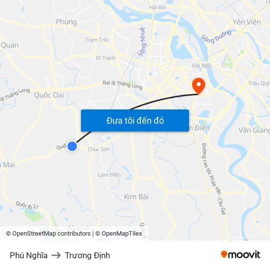 Phú Nghĩa to Trương Định map