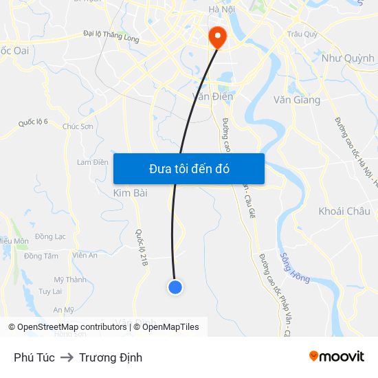 Phú Túc to Trương Định map