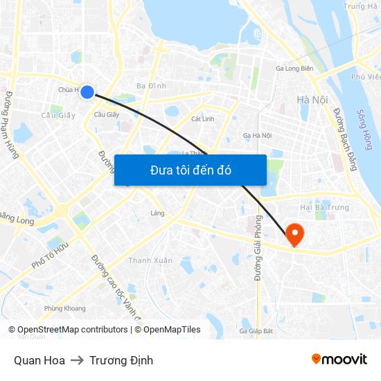 Quan Hoa to Trương Định map