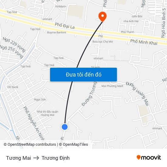 Tương Mai to Trương Định map