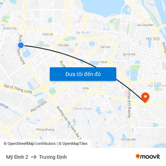 Mỹ Đình 2 to Trương Định map