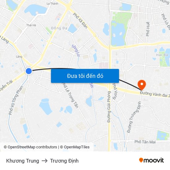 Khương Trung to Trương Định map