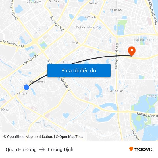 Quận Hà Đông to Trương Định map