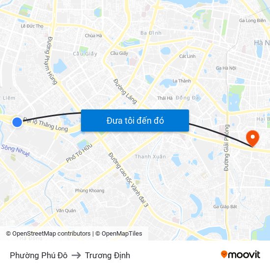 Phường Phú Đô to Trương Định map