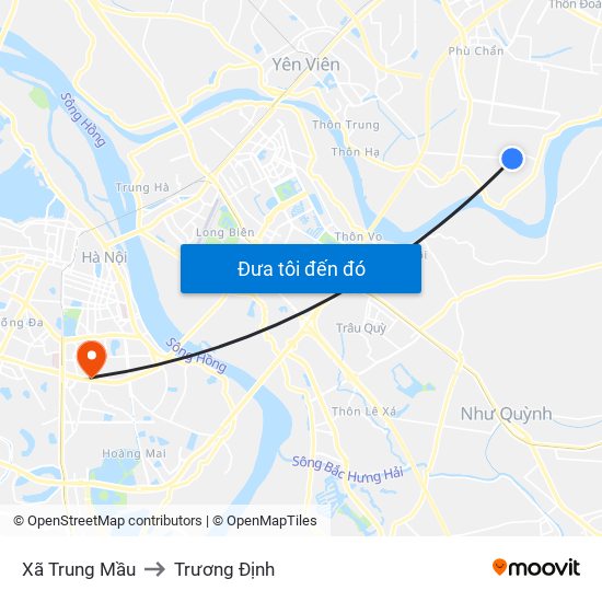 Xã Trung Mầu to Trương Định map