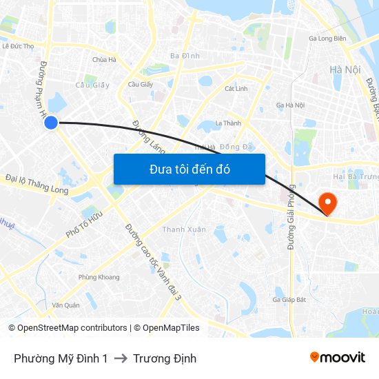 Phường Mỹ Đình 1 to Trương Định map