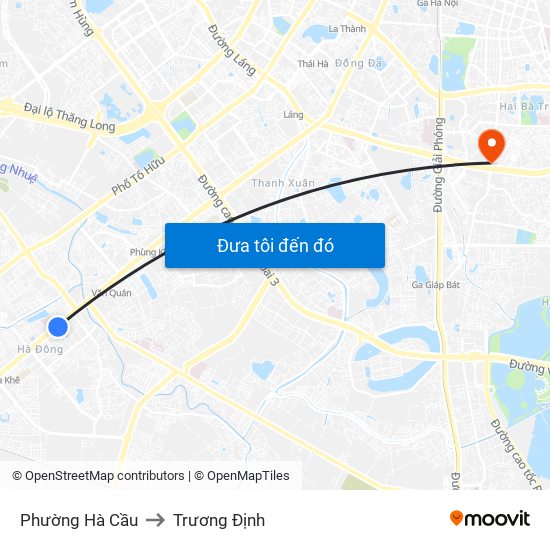 Phường Hà Cầu to Trương Định map