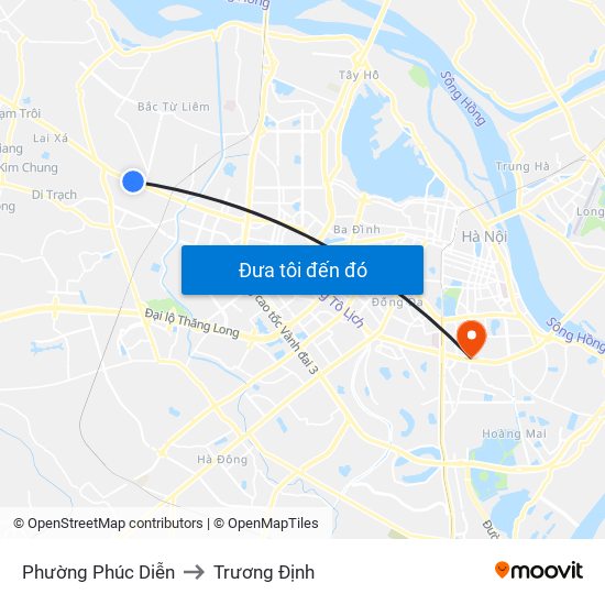 Phường Phúc Diễn to Trương Định map