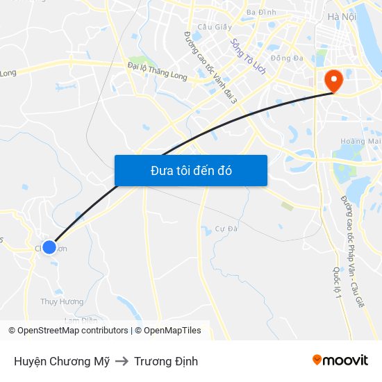 Huyện Chương Mỹ to Trương Định map