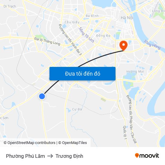 Phường Phú Lãm to Trương Định map