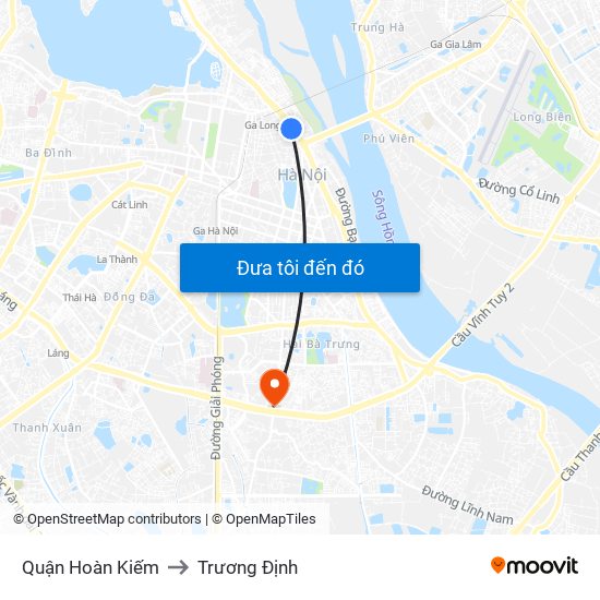 Quận Hoàn Kiếm to Trương Định map