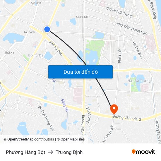 Phường Hàng Bột to Trương Định map