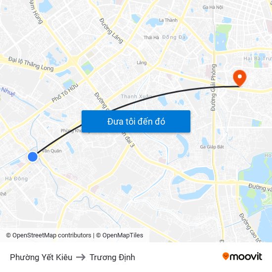 Phường Yết Kiêu to Trương Định map
