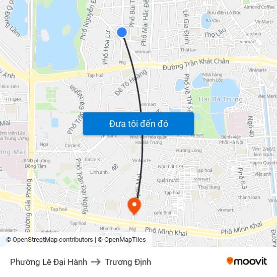 Phường Lê Đại Hành to Trương Định map