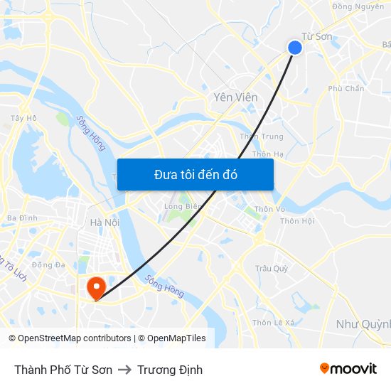 Thành Phố Từ Sơn to Trương Định map