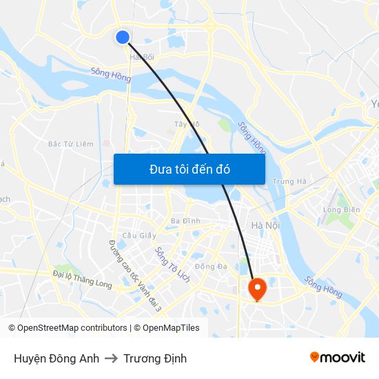 Huyện Đông Anh to Trương Định map