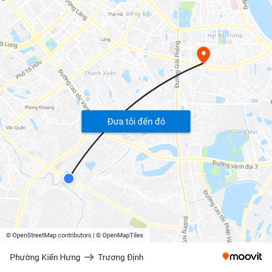 Phường Kiến Hưng to Trương Định map