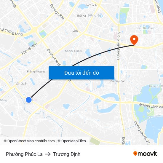 Phường Phúc La to Trương Định map