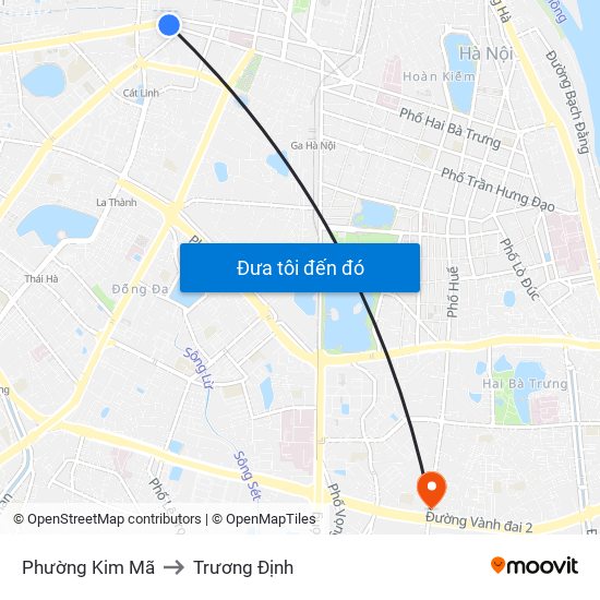 Phường Kim Mã to Trương Định map