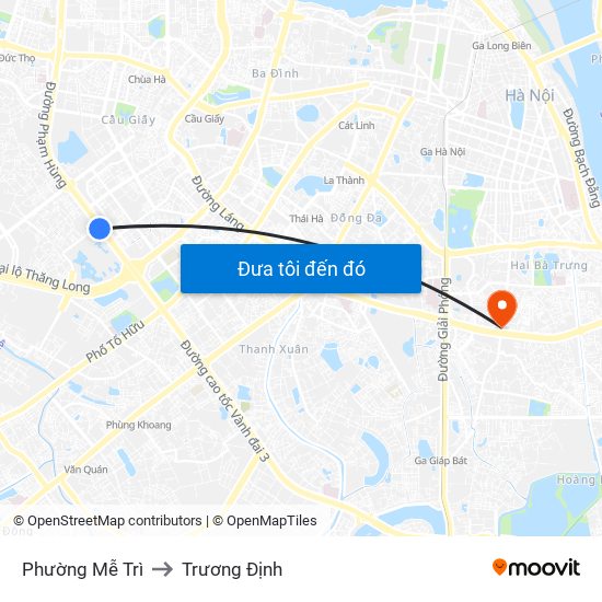 Phường Mễ Trì to Trương Định map