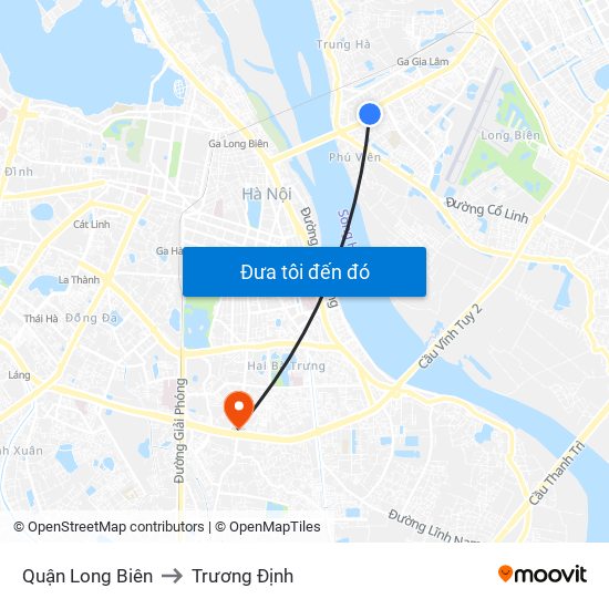 Quận Long Biên to Trương Định map